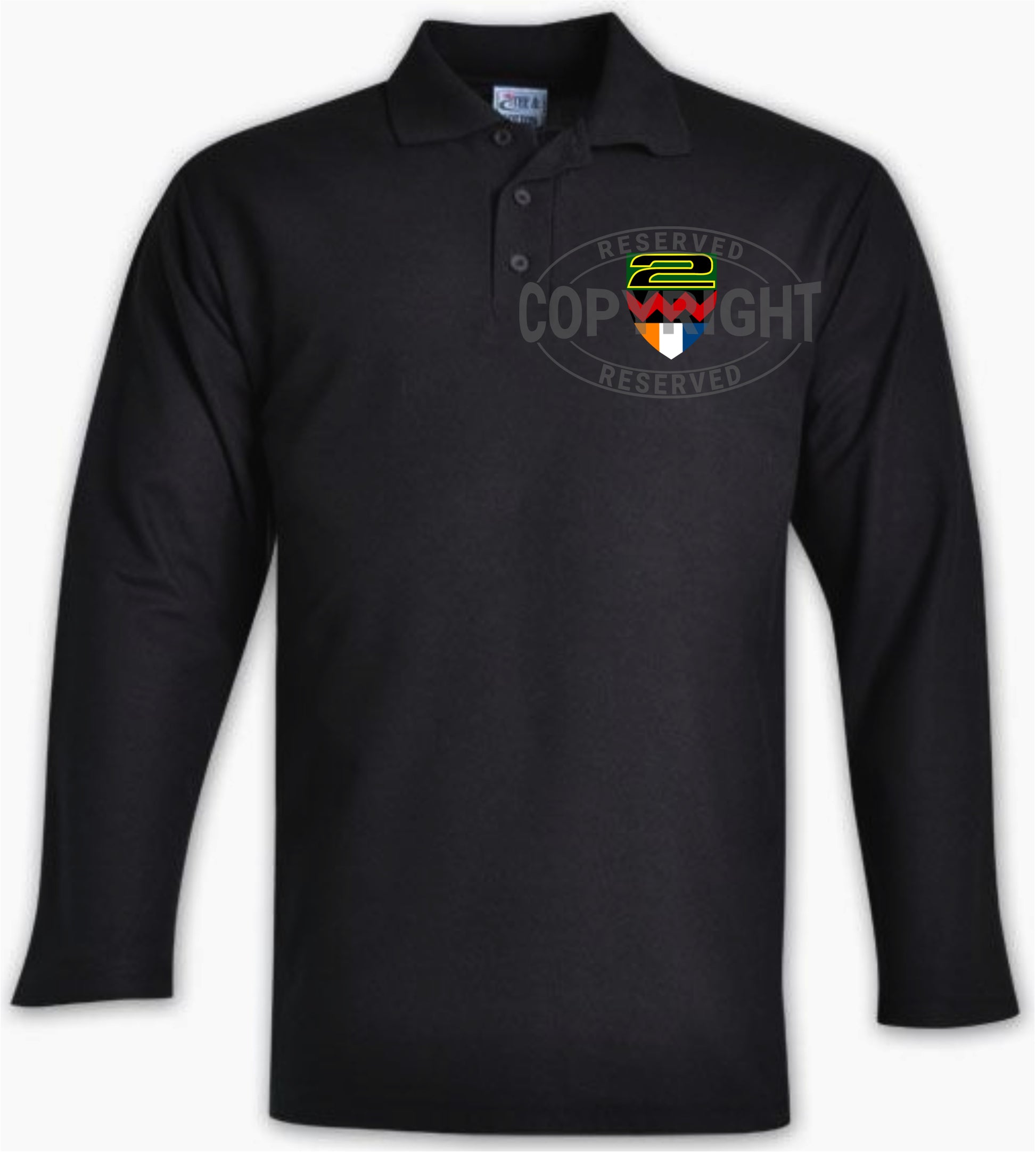 2 SAI Black Golf Shirt (Long Sleeve): GLS2 - Bokkop