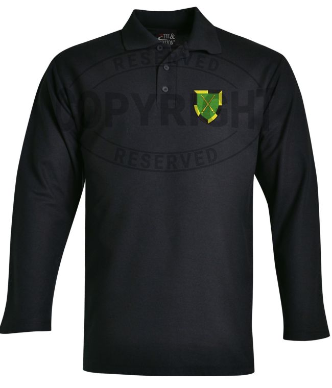 Infantry School Black Golf Shirt (Long Sleeve) GLSIS - Bokkop