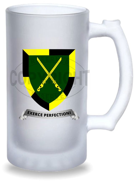 GLASSWARE: INFANTRY SCHOOL Frosted Beer Glass: IFBMGF
