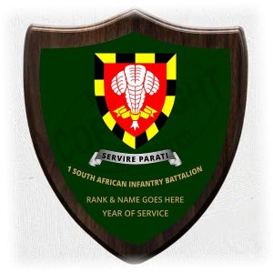 Unit Service Shield: Wood & Glass Sublimated print
